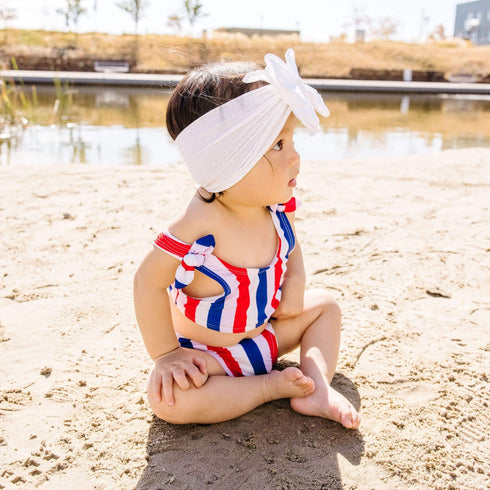 fab-bow-lous®-white-shabby-dot Baby Bling Bows clips headbands - Sophia's Style-