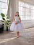 Girls A-Line Sequin Top Bow Waist V Back Tulle Flower Girl Dress 2-16