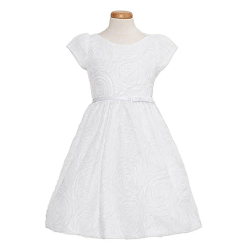 Baby Girls Rosette Textured Flower Girl Dress 6-24M - SophiasStyle.com