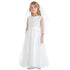 Sweet Kids Big Girls White Embroidered Lace Scallop Communion Dress 7-16 - SophiasStyle.com