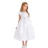 Sweet Kids Girls White Satin Cascading Ribbon Accent Communion Dress 6-16 - SophiasStyle.com