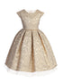 Girls Metallic Jacquard Party Dress – Pleated Skirt, Crystal Tulle & Rhinestone Waist 2-16