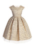 Girls Metallic Jacquard Party Dress – Pleated Skirt, Crystal Tulle & Rhinestone Waist 2-16