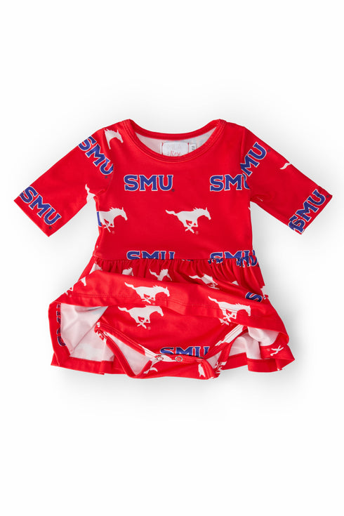 smu-red-mustang-3-4-sleeve-twirl-bodysuit Mila & Rose - Sophia's Style-2