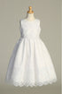 Girls Sequin Cordered Embroidered Tulle Overlay Communion Dress 6-12