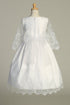 Girls White Cross Embroidered Tulle Communion Dress 6-12