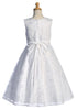 Girls Pearl Neckline Waist Trim Communion Plus Size Dress 8.5-20.5