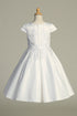 Girls Sequin Embroidered Tulle Satin Communion Plus Size Dress 8.5-20.5