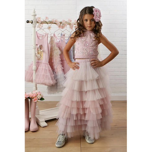 Girls Gigi Halter & Ombre Skirt Set โ Multi Color Girls Boutique Outfit 12 Months-14