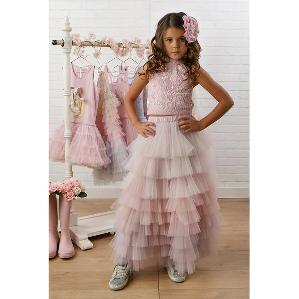 Girls Gigi Halter & Ombre Skirt Set – Multi Color Girls Boutique Outfit 12 Months-14