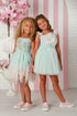 Girls Amelie Aqua Tulle Dress – Elegant Girls Special Occasion Party Dress 12M-14
