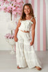 Girls White Lune Pant Set – Girls Lace Ruffle Top & Wide Leg Pants Outfit 12M-14