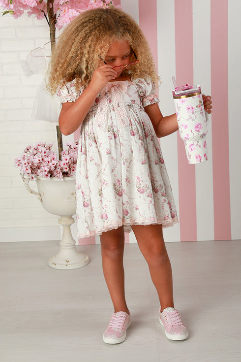 Girls Babydoll Primarose Dress for Girls – Vintage Floral Lace Trim Party Dress 12M-14