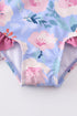 Floral pint ruffle girl swimsuit