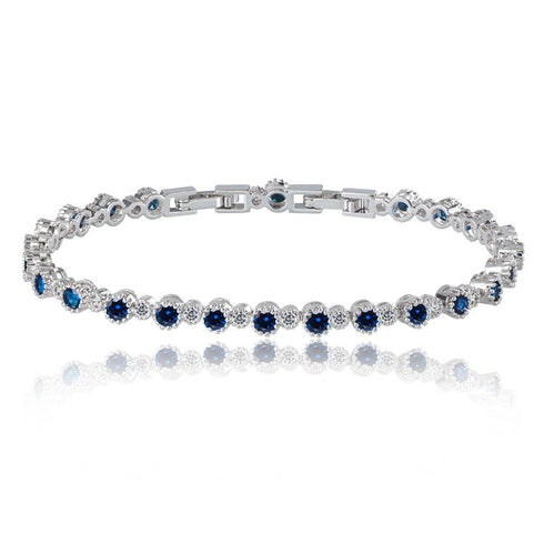 sapphire-and-white-diamond-tennis-bracelet-with-round-cut-cubic-zirconia-Sophia's StyleBracelets-1