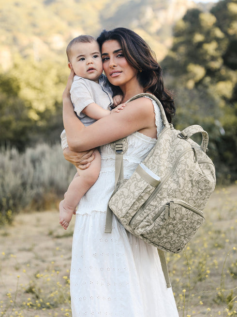sazan-jujube-classic-diaper-backpack-paisley-floral jujube bags at sophiasstyle.com