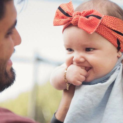 printed-knot-basketball Baby Bling Bows clips headbands - Sophia's Style-