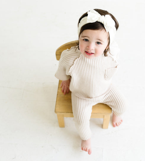 patterned-shabby-knot-ivory-dot Baby Bling Bows clips headbands - Sophia's Style-