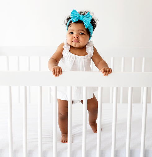 fab-bow-lous®-aqua Baby Bling Bows clips headbands - Sophia's Style-