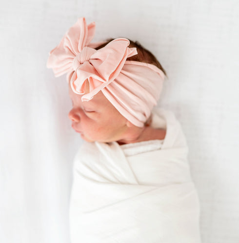 fab-bow-lous®-rose-quartz Baby Bling Bows clips headbands - Sophia's Style-