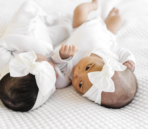 itty-bitty-knot-white Baby Bling Bows clips headbands - Sophia's Style-