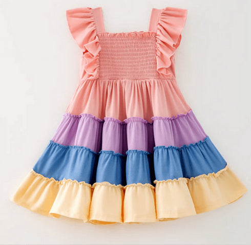 rainbow-smocked-ruffle-playwear-dress-w-hair-bow little-miss-marmelade-Sophia's Style-2
