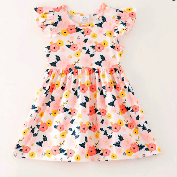 spring-pinky-floral-playwear-dress little-miss-marmelade-Sophia's StyleGirls Dress-1