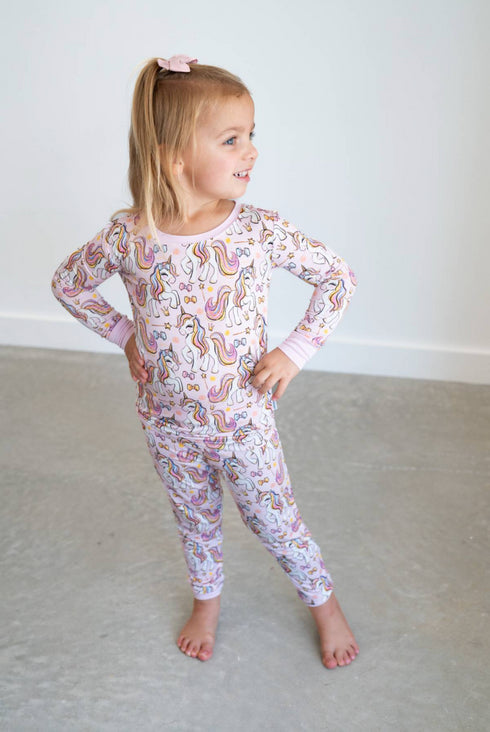 pink-unicorn-two-piece-bamboo-pajama-set Boosh Baby - Sophia's Style-2