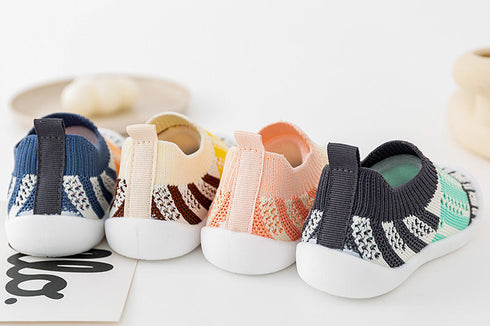 baby-first-walkers-pink-strips Grookz Shoes - Sophia's Style-4