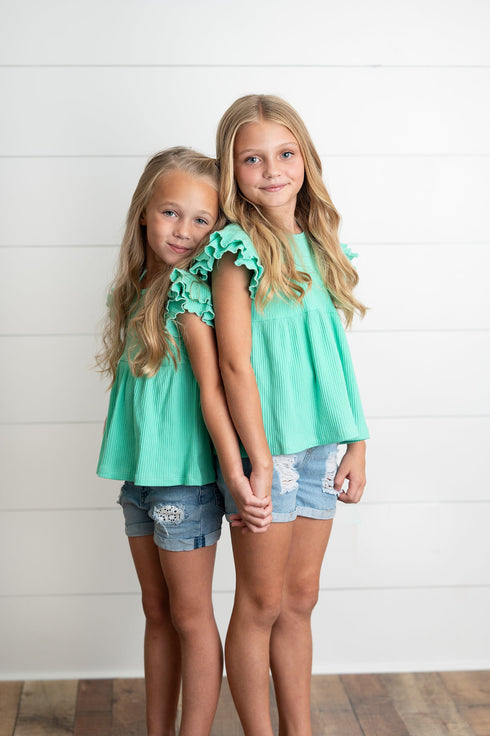ella-turquoise-ribbed-flutter-shirt-oopsie-daisy-sophias-style-2