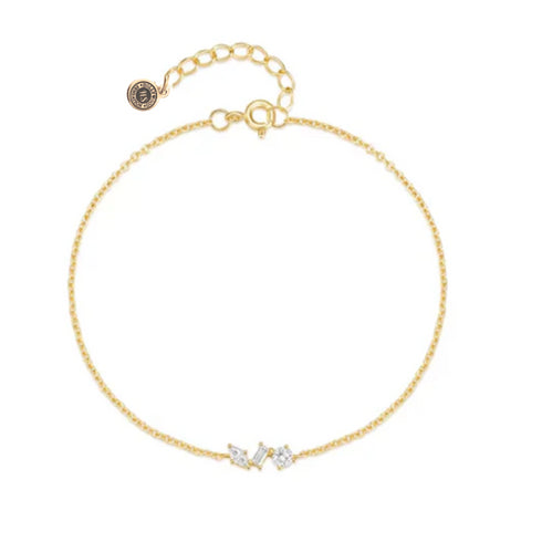 silvana-chain-link-bracelet-with-round-pear-and-emerald-cut-cubic-zirconia-stones-Sophia's StyleBracelets-1