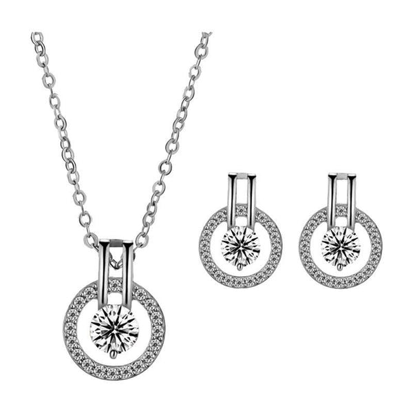 cubic-zirconia-necklace-and-earring-set-Sophia's StyleJewelry Sets-1