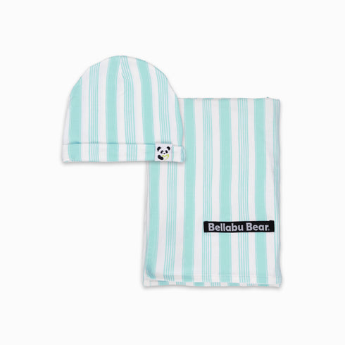 slumber-stripes-bamboo-swaddle-beanie-set- at Sophia's Style-3