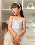 Girls Silver Ruffle Layered Tulle Lya Disco Ball Dress, Sizes 12M-14