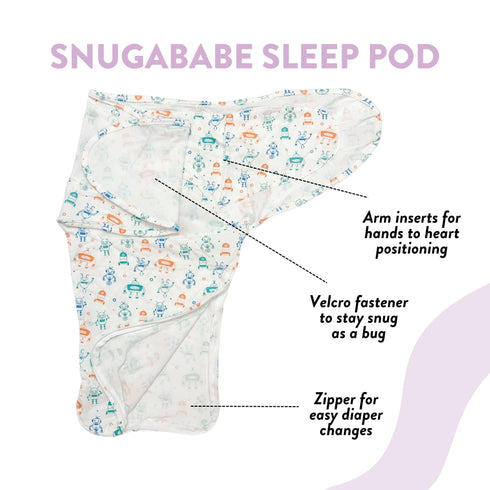 snugababe-swaddle™-sleep-pod-robots- - Sophia's Style -3