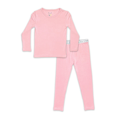dusty-rose-bamboo-kids-pajamas-bellabu-bear - Sophia's Style -2