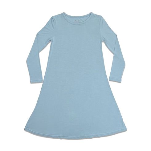 oasis-teal-bamboo-girls-long-sleeve-dress-bellabu-bear - Sophia's Style -9
