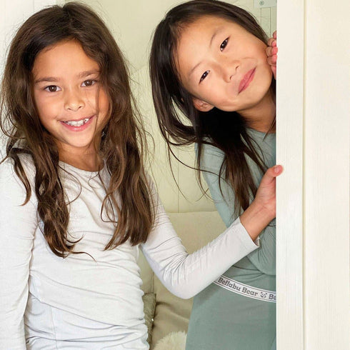 cloud-grey-bamboo-kids-pajamas-bellabu-bear - Sophia's Style -5