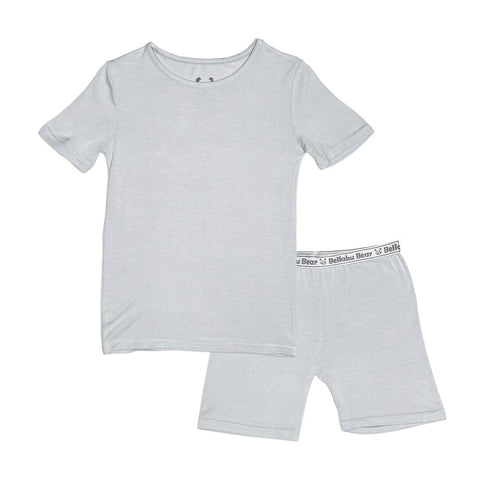 cloud-grey-bamboo-kids-pajama-short-set-bellabu-bear - Sophia's Style -2