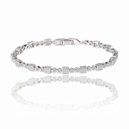 square-tennis-bracelet-with-white-diamond-cubic-zirconia-Sophia's StyleBracelets-1