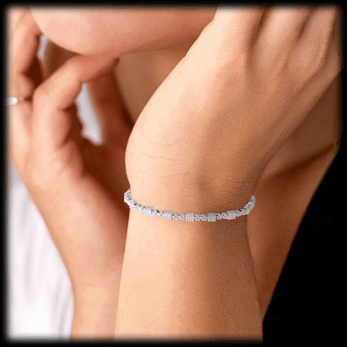 square-tennis-bracelet-with-white-diamond-cubic-zirconia-Sophia's Style-2