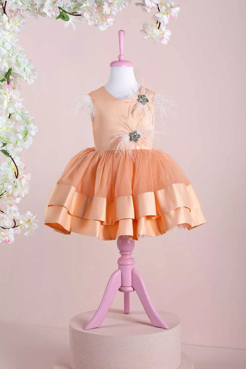 star-salmon-party-dress-tha-dressing - Sophia's Style Baby & Toddler Dresses-1