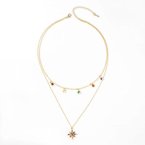 star-necklace-layered-with-rainbow-cubic-zirconia-stones-Sophia's StyleNecklaces-1