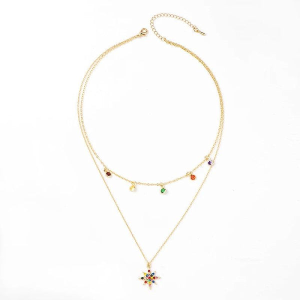 star-necklace-layered-with-rainbow-cubic-zirconia-stones-Sophia's StyleNecklaces-1