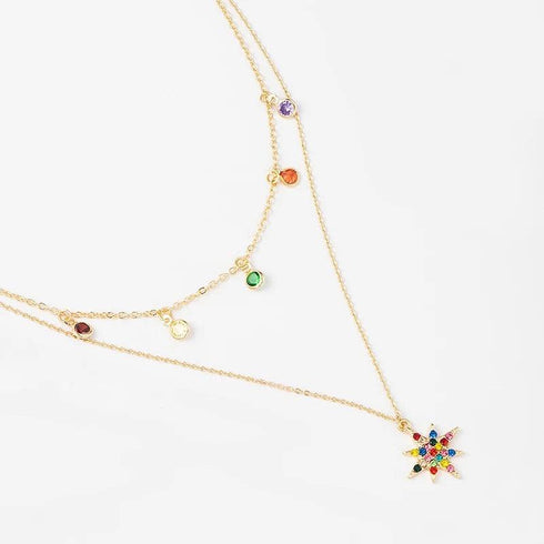 star-necklace-layered-with-rainbow-cubic-zirconia-stones-Sophia's Style-3
