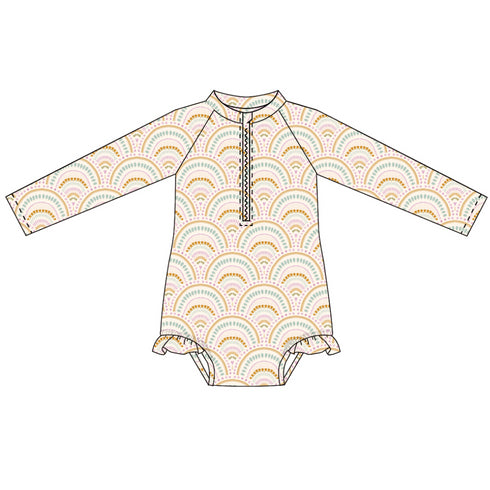 boho-rainbows-long-sleeve-swimsuit- at Sophia's Style-4