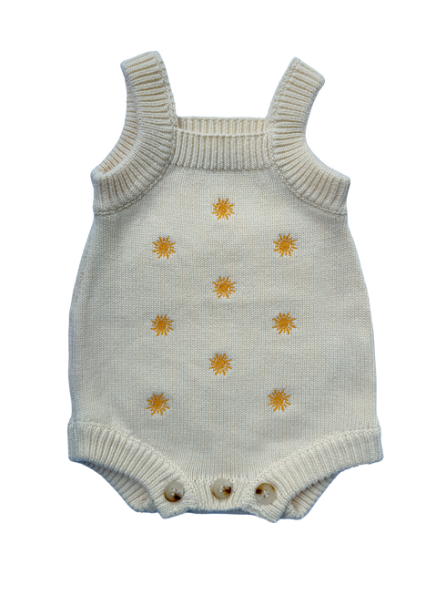 Sunshine Embroidery Romper - Cream