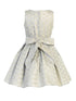 Girls Mint Polka Dot Metallic Jacquard Pleated Flower Girl Dress 2-16 - SophiasStyle.com back