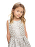 Girls Mint Polka Dot Metallic Jacquard Pleated Flower Girl Dress 2-16 - SophiasStyle.com detail