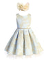 Girls Multi Color Floral Pleated Jacquard Crystal Tulle Flower Girl Dress 2-16 - SophiasStyle.com